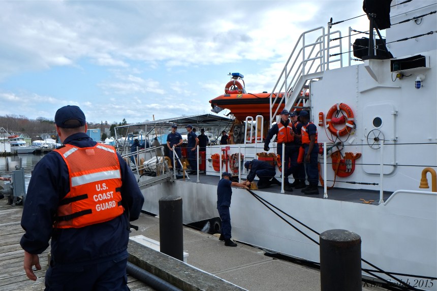 Key Largo Coast Guard Cutter Arrives Gloucester April 21, 2015 ©Kim Smith 2015 -3