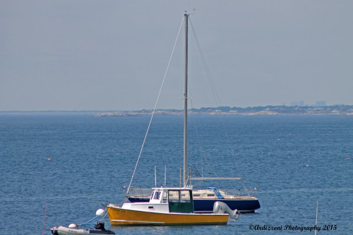 May 29, 2015 yellow boat in Magnolia Harbor