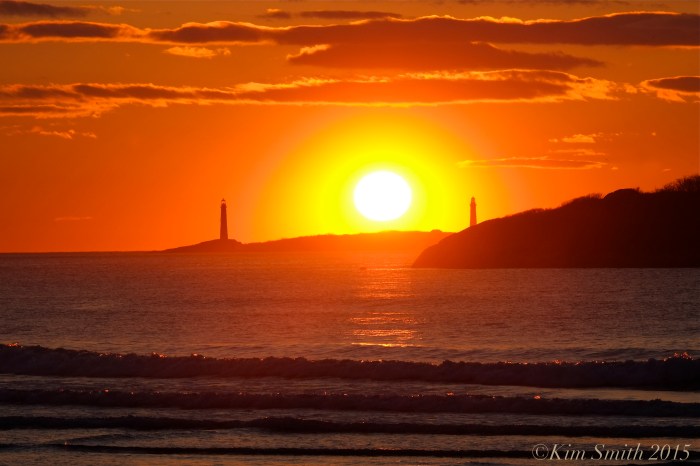 Twin Lights from Good Harbor Beach Sunrise 3 ©Kim Smith 2015