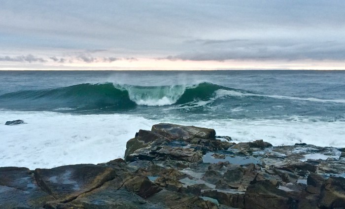 Clearing from the east at sunrise today. Andrew's Point, Rockport, Ma.