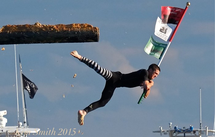 Jake Wagner Sunday Monday 2015 Greasy Pole Champion ©KIm Smith 2015