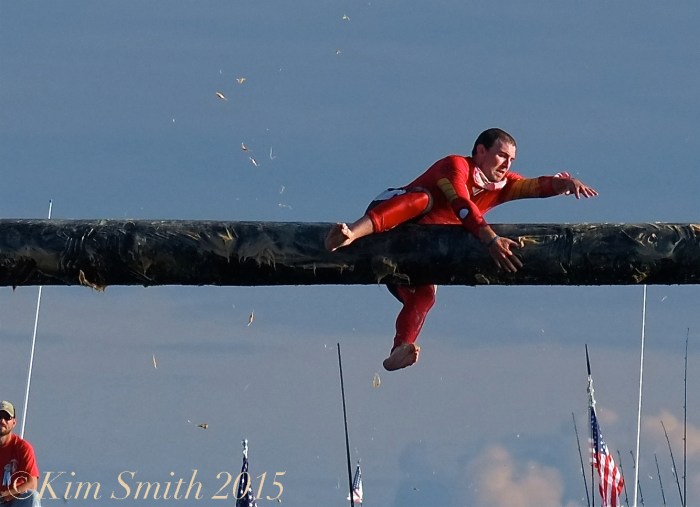 Kyle Barry Greasy Pole Gloucester ©Kim Smith 2015