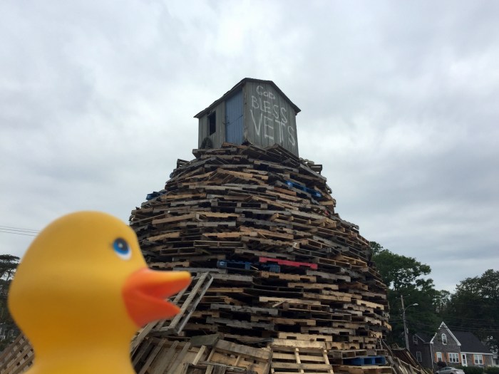 The bonfire is ready for the match at 9PM tonight but do not miss the food and fun and parade that starts at 6PM.