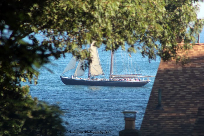 August 12, 2015 Schooner Adventure going by Strawberry Cove