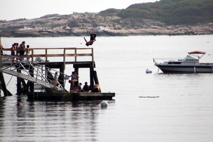 September 3, 2015 diving of the pier on a hazy afternoon