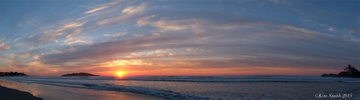 Good Harbor Beach Panorama Sunrise -3 ©Kim Smith 2015.