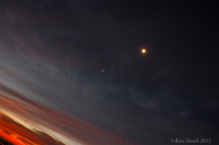 Moon Venus Jupiter October 7, 2015 Gloucester ©Kim Smith 2015