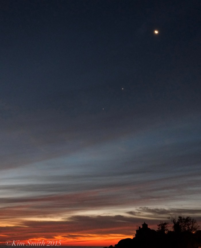 Moon, Venus, Jupiter October 7, 2015 Good Harbor Beach Gloucester ©Kim Smith 2015 .JPG