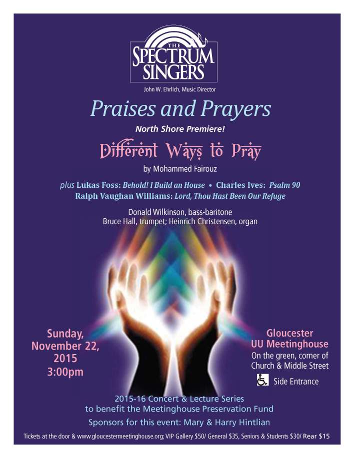 Gloucester Meetinghouse, Spectrum Singers, letter flyer