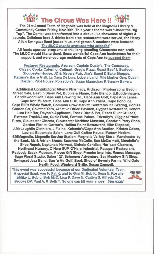 Thank you from Magnolia Taste of Magnolia