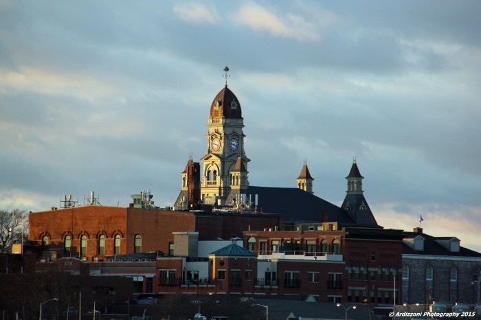 December 3, 2015 sun starting to set over city hall