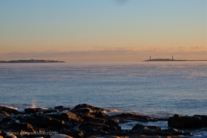 Back Shore sunrise Gloucester Twin Lights Rockport www.kimsmithdesigns.com 2016