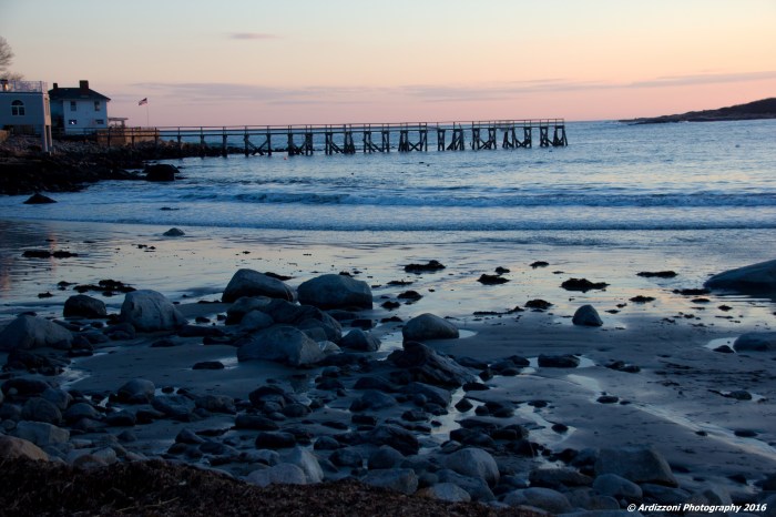 February 17, 2016 Rocks on Magnolia Beach at Sunset