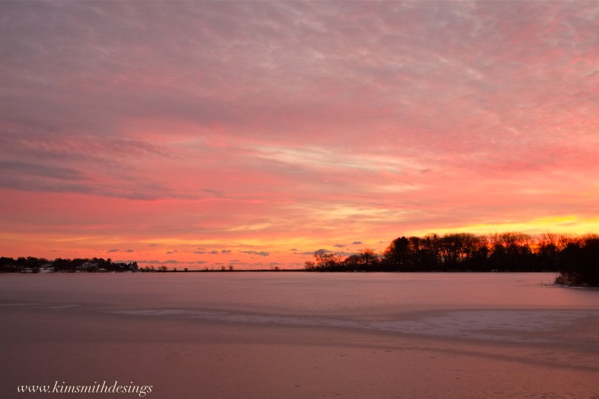 Niles Pond winter sunrise www.kimsmithdesigns 2016