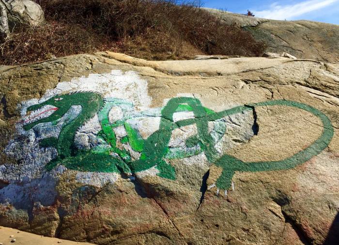 Cressey’s Beach serpent seems to have been freshened up.