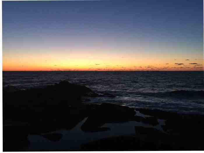 6:20AM twenty minutes before sunrise. It's spring but wear your mittens since it is a bit nippy out there.