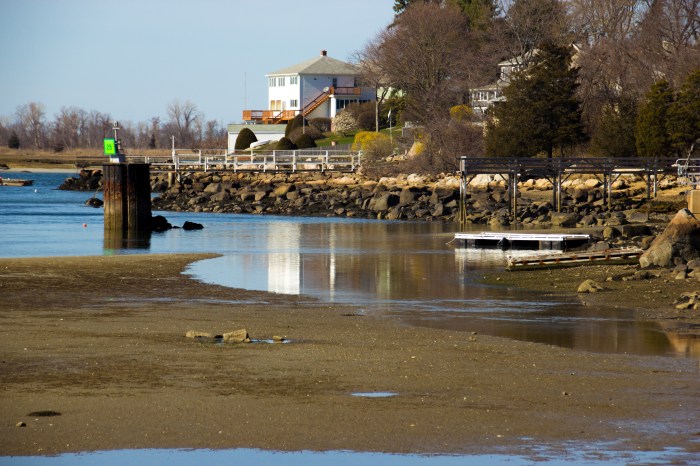 April 16, 2016 low tide at Corliss landing