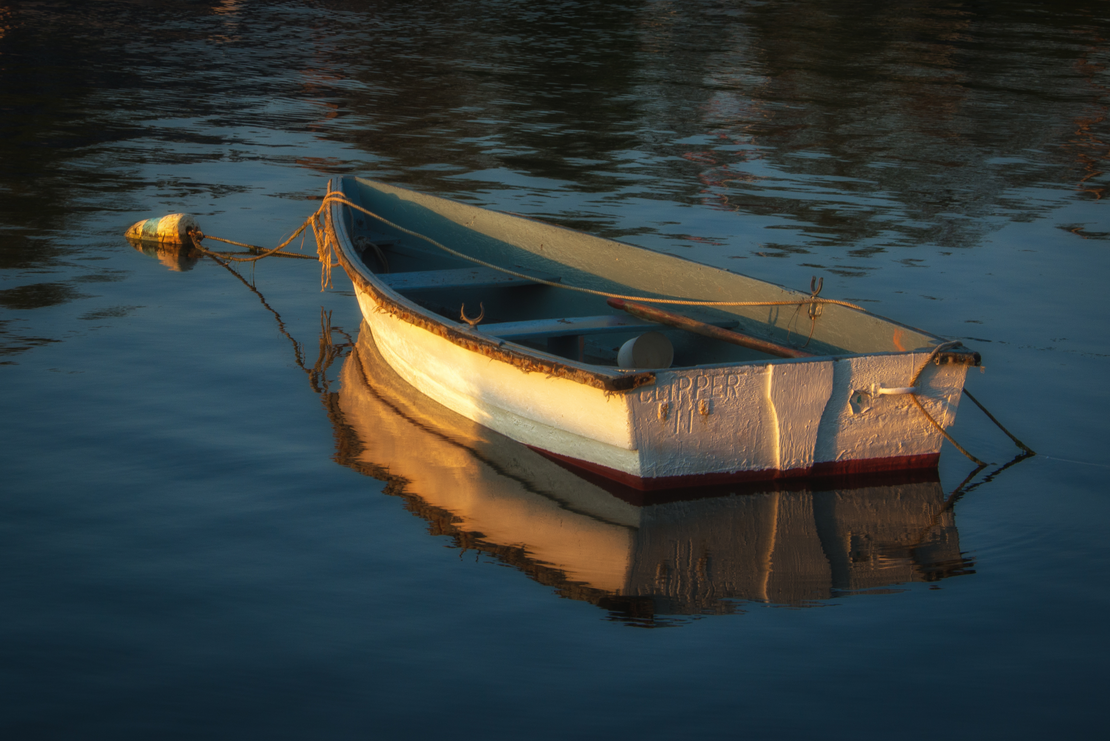 Lanes Cove skiff at Sunset