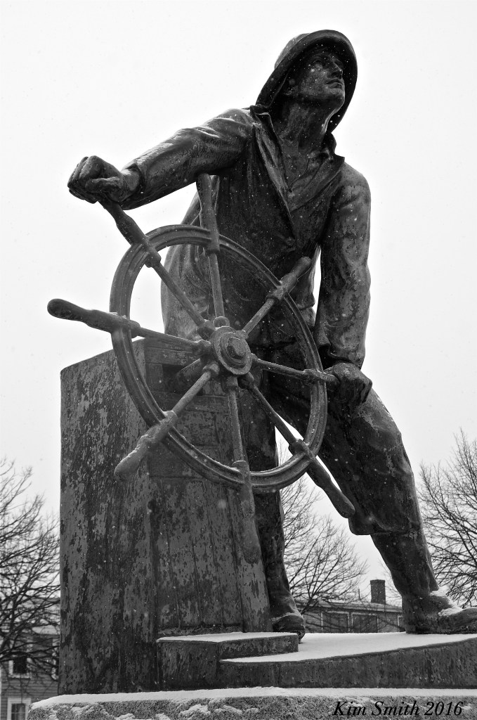Man at the Wheel Gloucester snowy day Kim Smith 2016. JPG copy