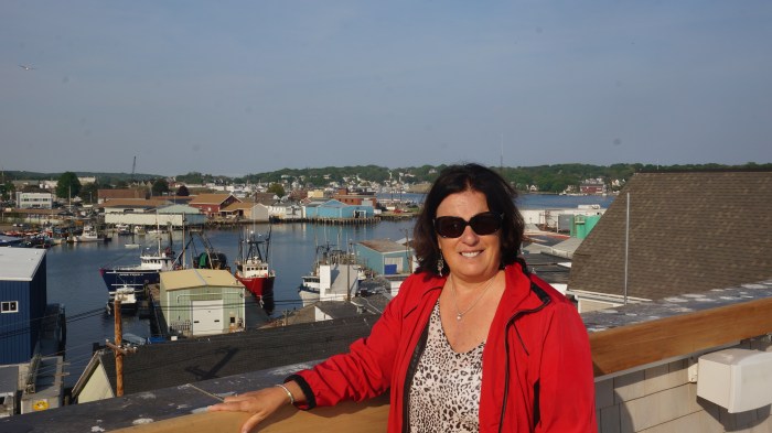 Sheree Zizik on The Roofdeck Of Gloucester MA Beauport Hotel