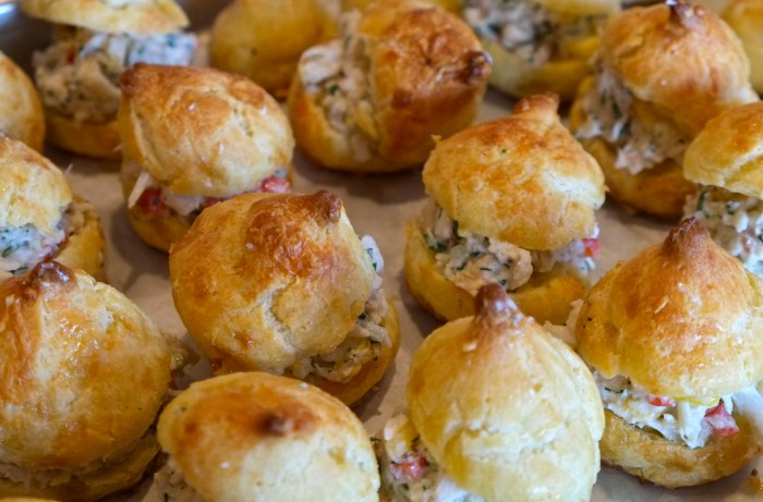 Gloucester Stage party Chef Matt Beach cheese puffs c Kim Smith