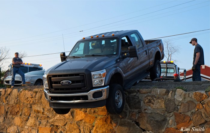 Stuck Truck over seawall copyright Kim Smith  copy