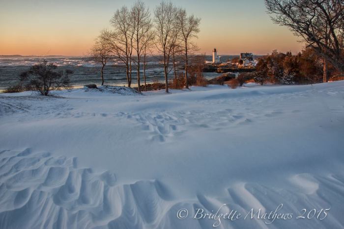 Snow drifts at Annisquam Light