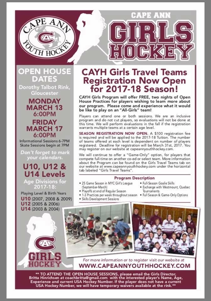 CAYH - Girls Flyer 2017-2018 Season from kristin