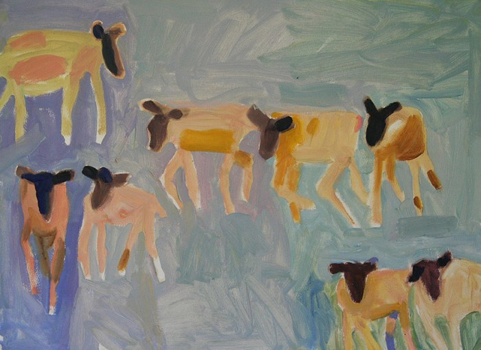 TridentGallery_Zygmund-Jankowski_Eight-Sheep-on-Blue-Field_oil-on-paper_-22-x-30-in._-LC#29_p.28.3_2200px-matte
