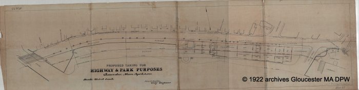 4 MB Gloucester MA DPW archives Western Avenue Highway 1923