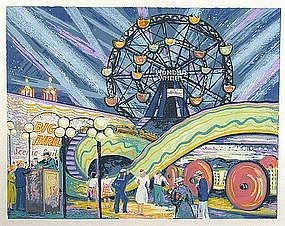 harry Shokler Coney island 1943 original color silkscreen.jpg