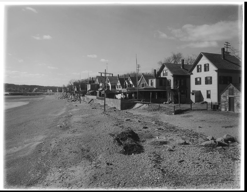 Thomas warren Sears glass negative houses along the beach later removed for the creation of Stacy Boulevard