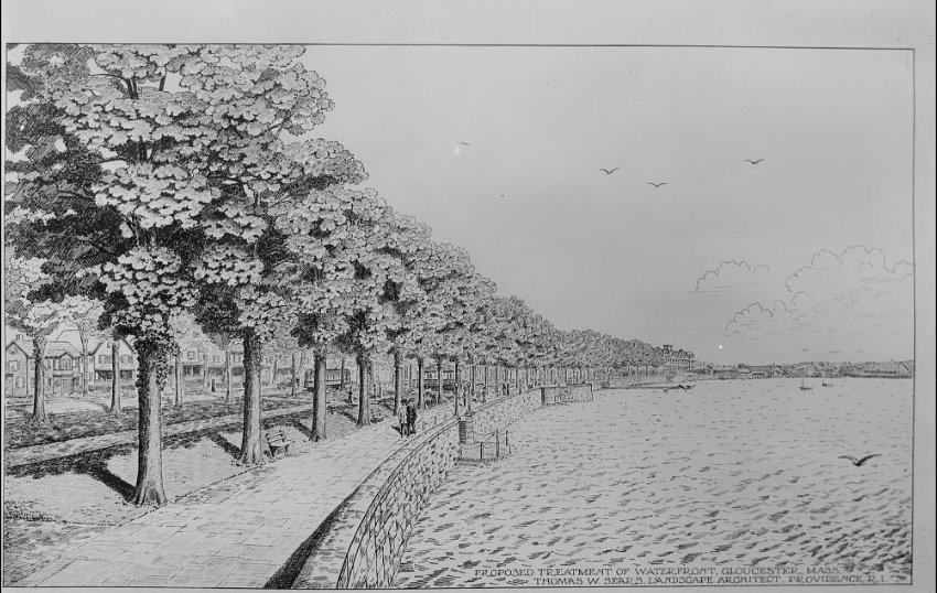 thomas Warren Sears rendering and photograph aag title a perspective drawing for the area along what is now stacy boulevard