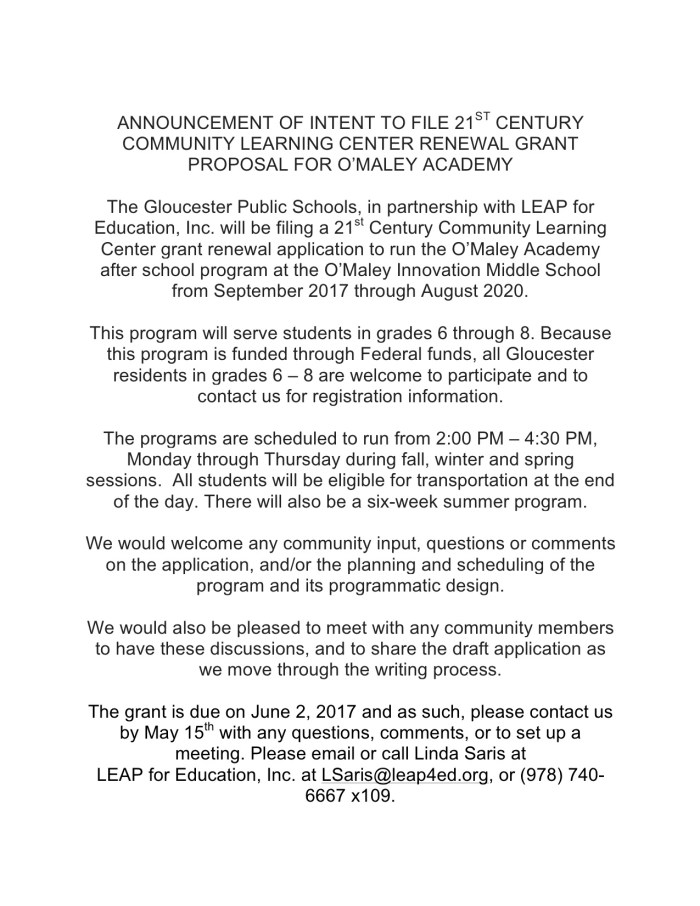 GloucesterIntentAnnouncementFINAL5.10.2017