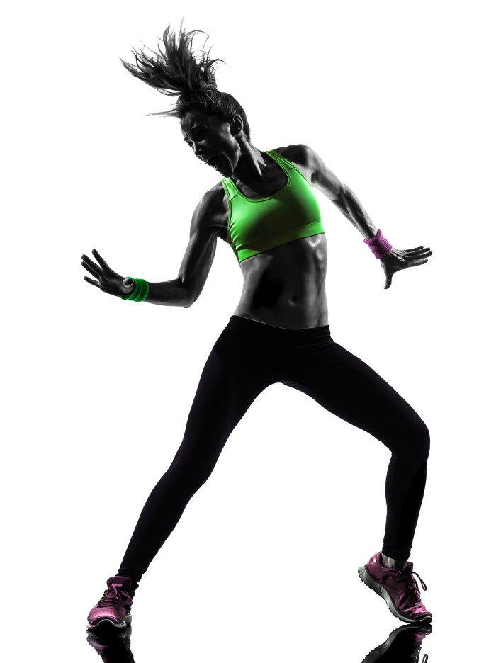 woman exercising fitness zumba dancing silhouette