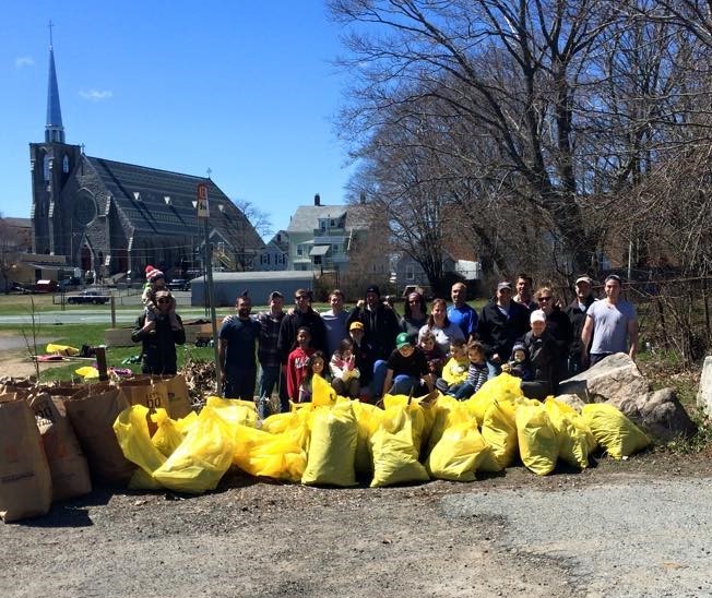 photo of trash cleanup at Burnham's Field