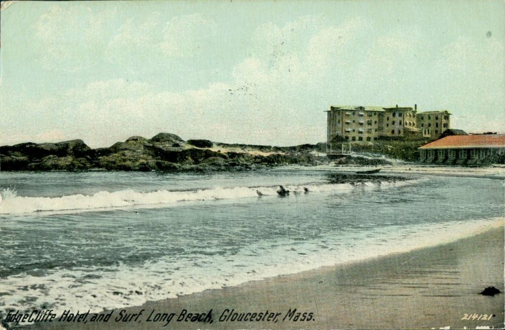 EdgeCliffe Hotel and surf Long Beach Gloucester Mass postcard