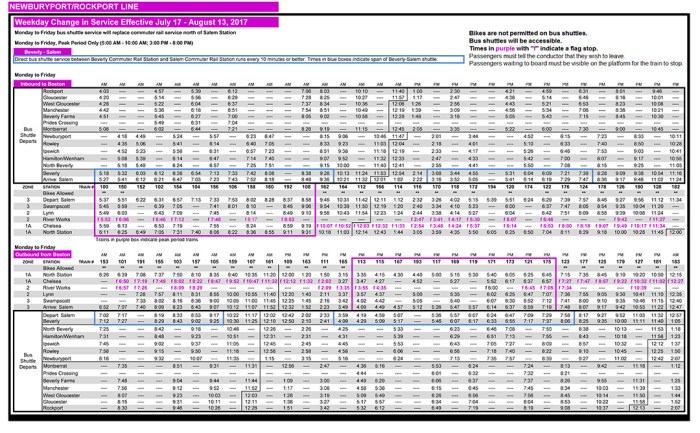 Newburyport/Rockport - Weekday Bus Schedule