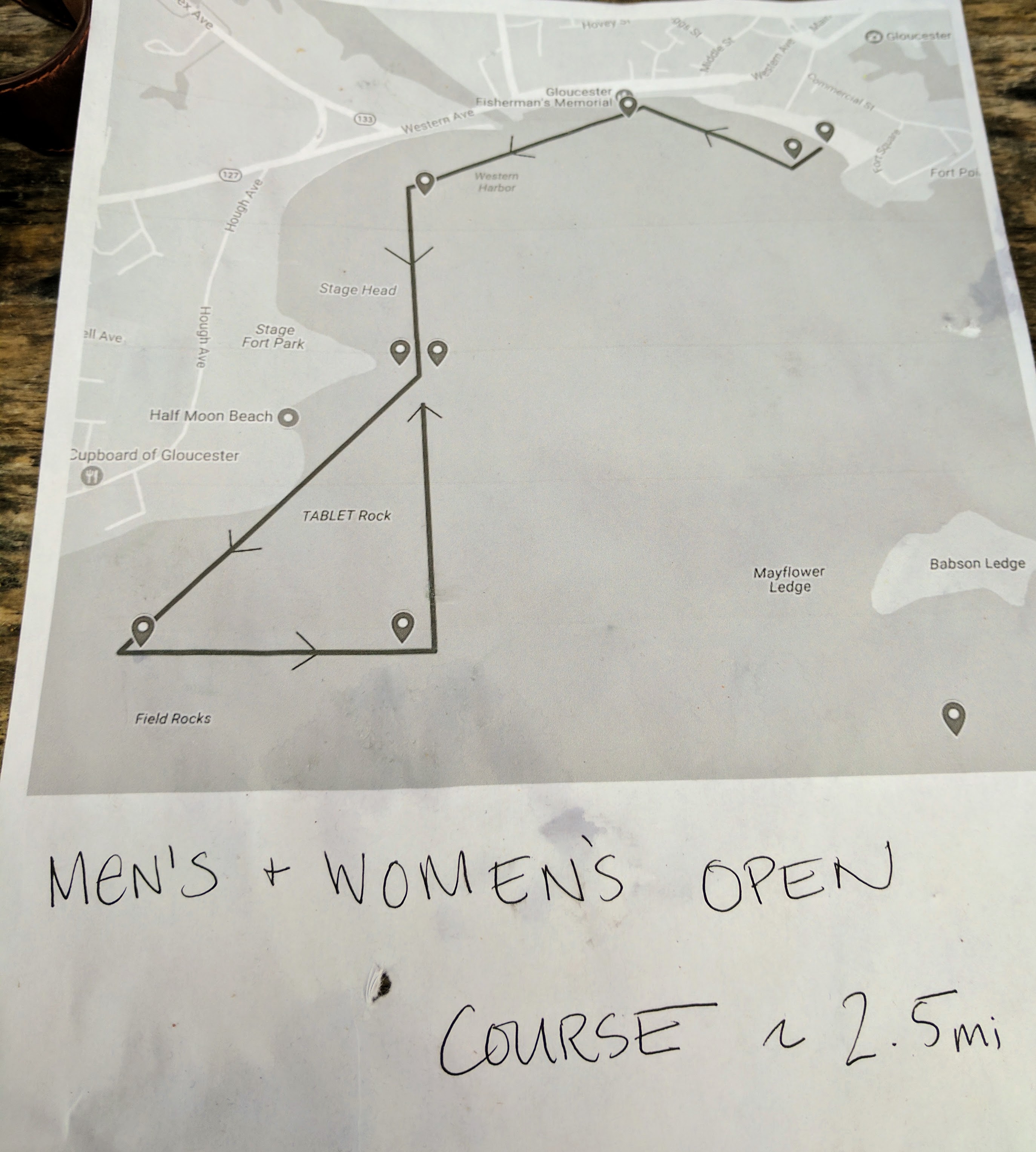 Cape Ann SUPahBowl 2017 2.6 mile course for open race