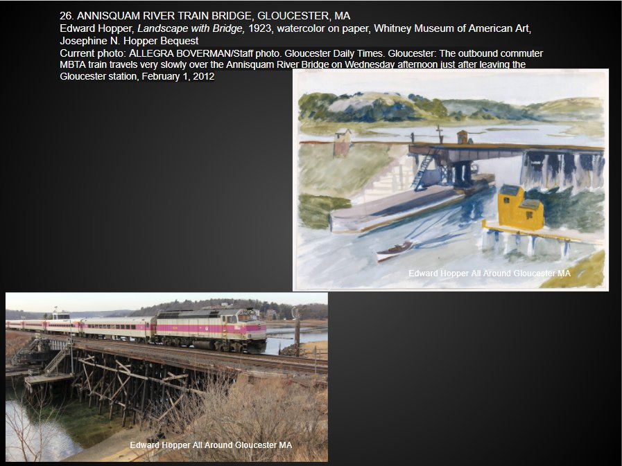 Catherine Ryan identifying Edward Hopper Annisquam River Bridge