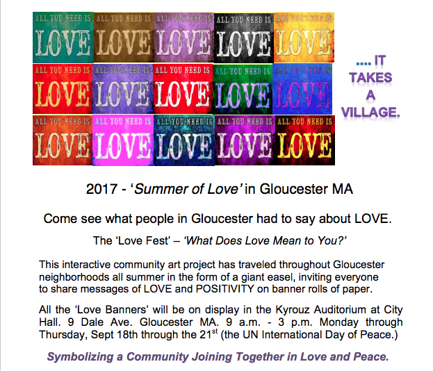 Love Fest Banners on Display at City Hall 9.18 - 9.21.17