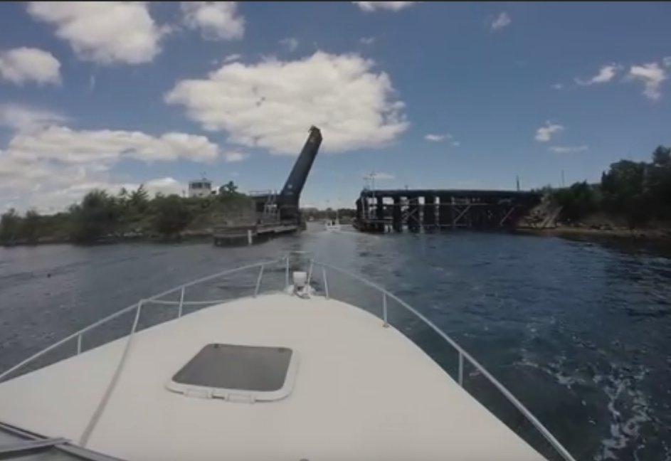 still from youtube video mikejudd65 Annisquam river train bridge gloucester ma