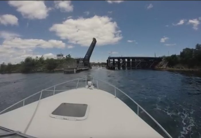 still from youtube video mikejudd65 Annisquam river train bridge gloucester ma
