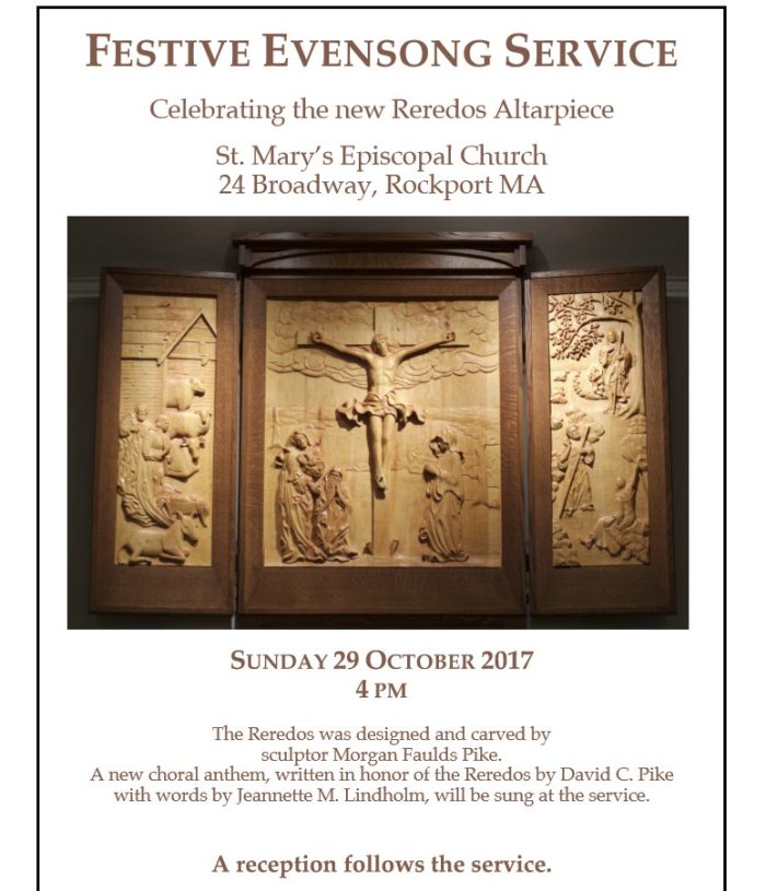 Festive Evensong Service celebrating the new Reredos Altarpiece Morgan Faulds Pike