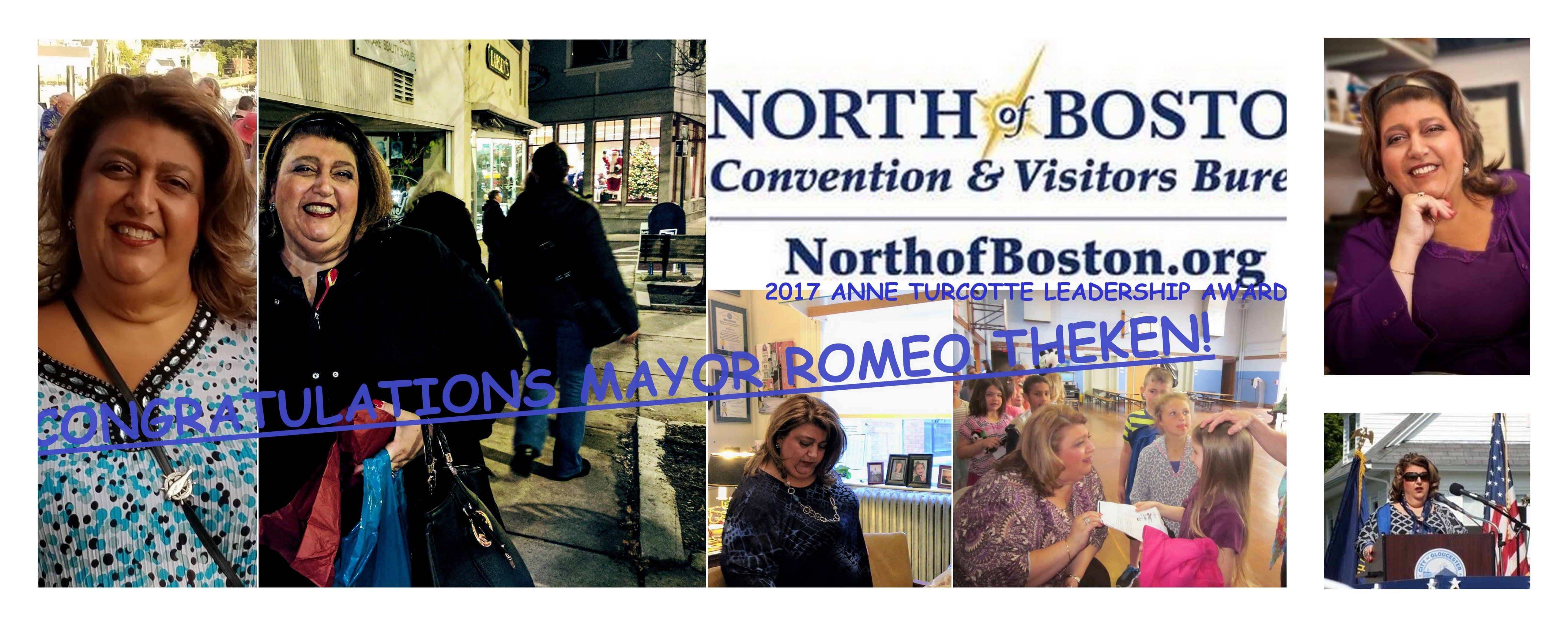 Gloucester MA MAYOR SEFATIA ROMEO THEKEN to receive North of Boston CVB 2017 Anne Turcotte Leadership Award on November 8