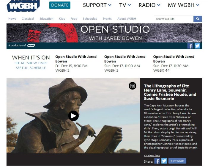 #GloucesterMA Cape Ann Museum Fitz Henry Lane exhibition featured on WGBH Open Studio with Jared Bowen.jpg