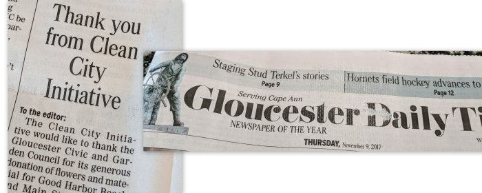 Patti Amaral thanks Jason Burroughs for Public Art and other community partners for help with beach and gardens