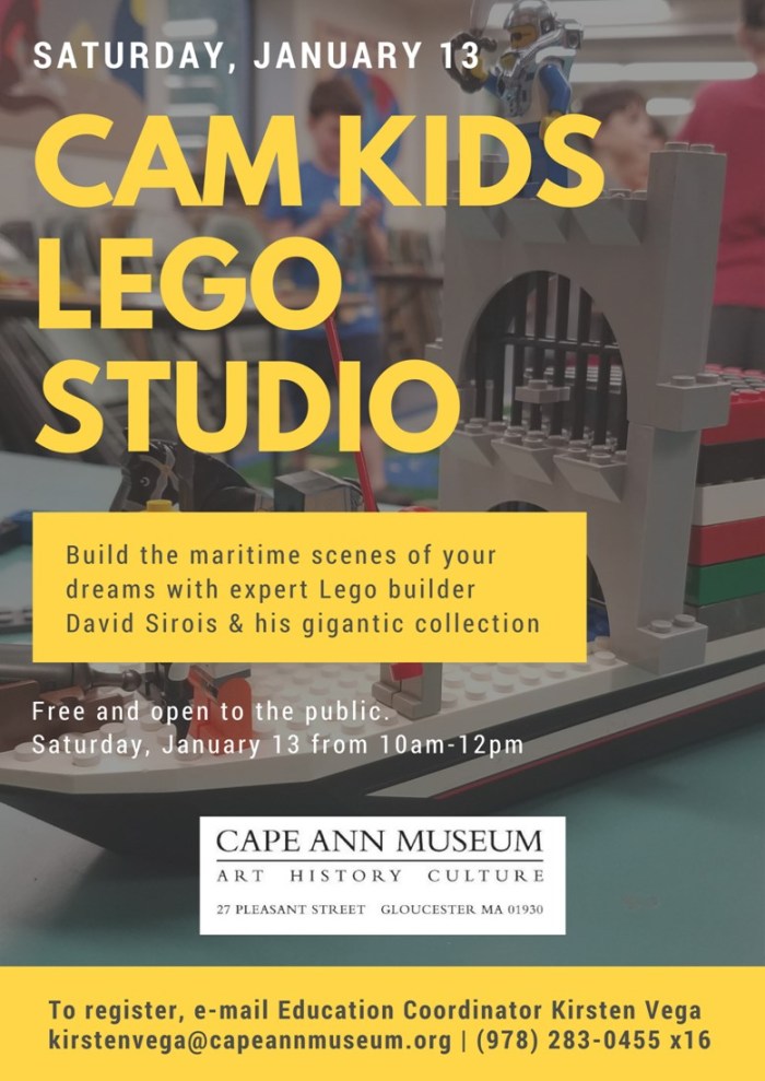 Cape Ann Museum January 13 Lego program
