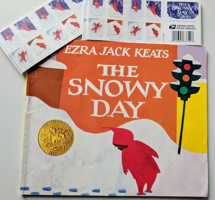 Ezra Jack Keats The Snowy Day US POSTAL STAMP 2017 Gloucester MA Virginia Lee Burton one day.jpg