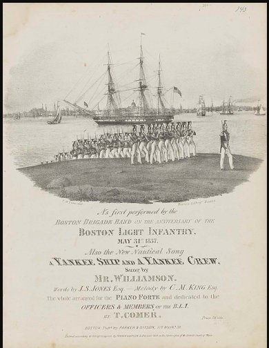 FHL sheet music cover for a yankee ship and a yankee crew 1865 litho